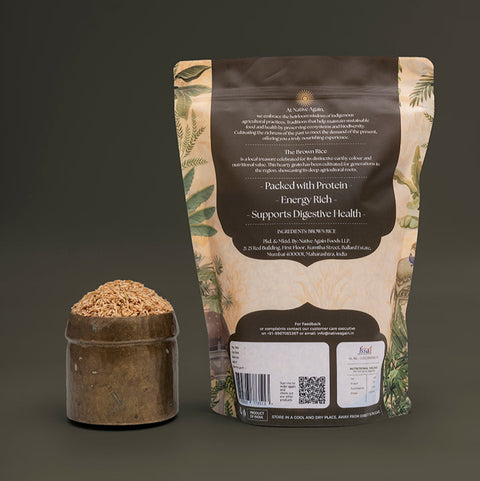 Nutritional supplement package with a container of powder on a dark background