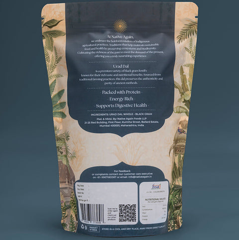 Back view of a packaged product with text and branding on a dark background