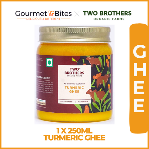 Two Brothers Organic Farms Turmeric Ghee, A2 Cultured 250 grams