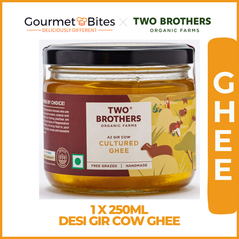 Two Brothers Organic Farms A2 Cow Cultured Ghee, Desi Gir Cow