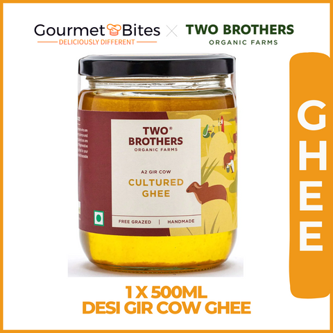 Two Brothers Organic Farms A2 Cow Cultured Ghee, Desi Gir Cow