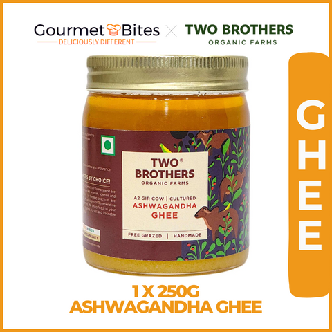 Two Brothers Organic Farms Ashwagandha Ghee, A2 Cultured 250 grams