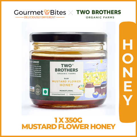 Two Brothers Organic Farms Mustard Honey, Raw Mono-Floral Unfiltered