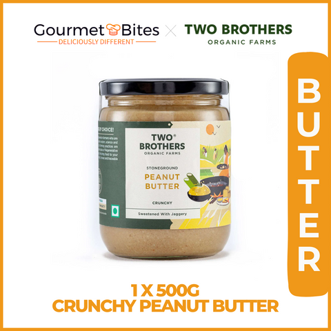 Two Brothers Organic Farms Peanut Butter, Crunchy with Jaggery, Stoneground