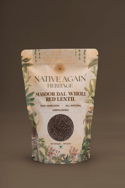Native Again | Masoor Dal (Whole) / Red Lentil  500g