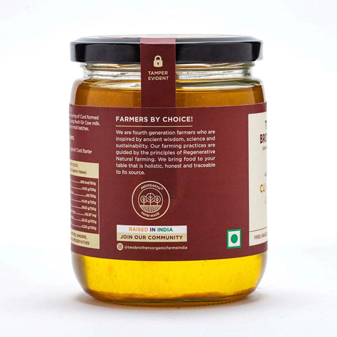 Two Brothers Organic Farms A2 Cow Cultured Ghee, Desi Gir Cow