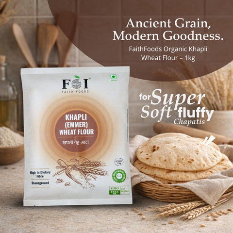 FaithFoods Organic Khapli Wheat Flour 1kg