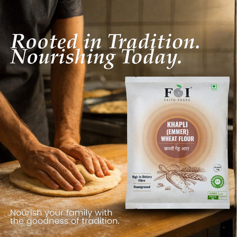 Faith Foods | Organic Khapli Wheat Flour 1Kg