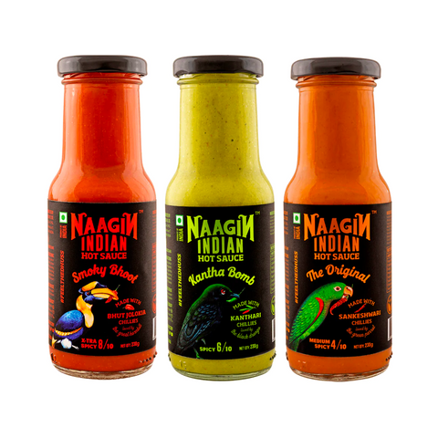 Naagin Hot Sauce Spice Bundle Premium Chillies 230 grams