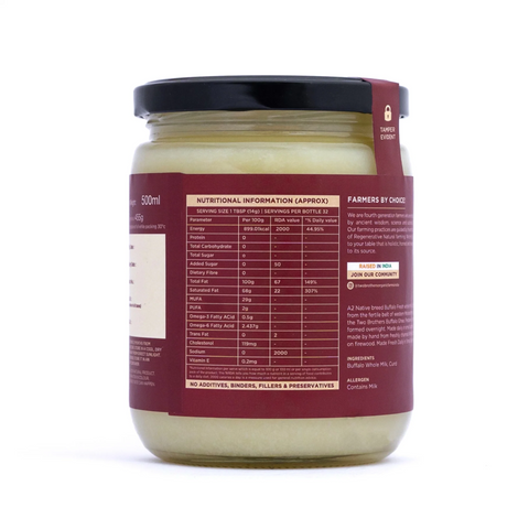 Two Brothers Organic Farms Buffalo Ghee, A2 Cultured