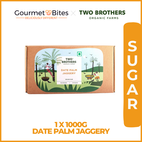 Two Brothers Organic Farms Date Palm Jaggery Solid, Pure Date Palm Sap