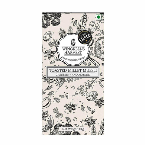 Wingreens Farms Toasted Millet Muesli Cranberry and Almond