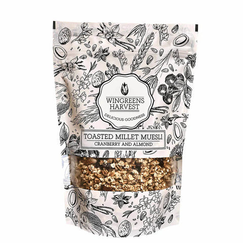 Wingreens Farms Toasted Millet Muesli Cranberry and Almond