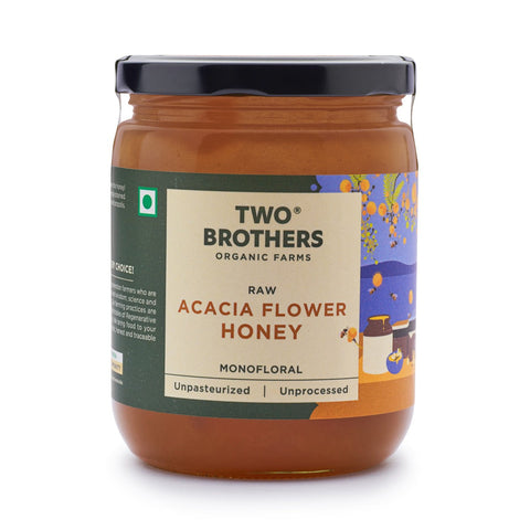 Two Brothers Organic Farms Acacia Flower Honey, Raw Mono-floral Unfiltered